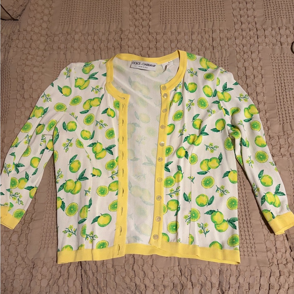 Dolce & Gabbana Yellow Trim Cardigan